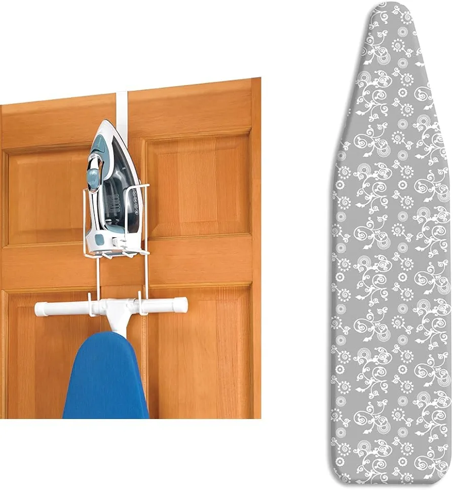 Whitmor Ironing Board Storage Organizer and Scorch Resistant Ironing Board Cover