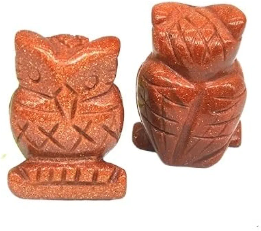 1.5" Owl Statue Stones Hand Carved Animals Figurines Room Ornament Healing Crystals Gemstones Crafts Gifts (Color : Color 31, Size : Color 6)