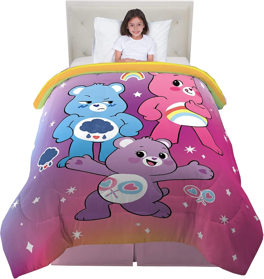 Franco Kids Bedding Super Soft Reversible Comforter, Twin/Full, Care Bears