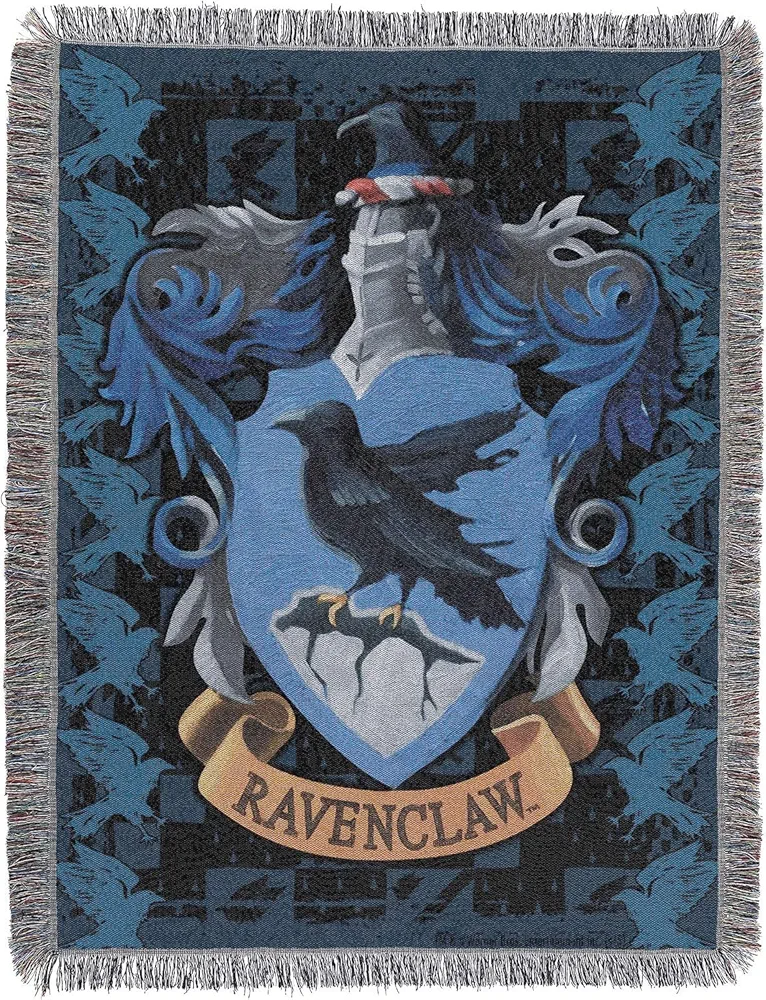 Northwest Harry Potter Woven Tapestry Throw Blanket, 48" x 60", Ravenclaw Crest