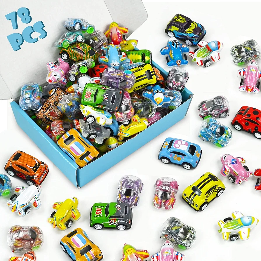 Vileafy 80Pack Mini Pull Back Cars for Kids 3-5 Years Old, Bulk Vehicles Set for Kids Party Favors, Travel Toys, Classroom Prizes, Treasure Box for Boys and Girls Birthday Gifts