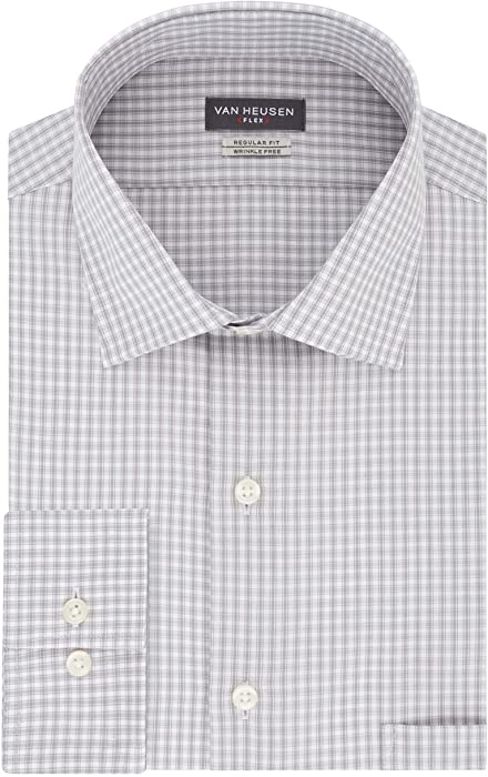 Van Heusen Men's Dress Shirt Regular Fit Flex Collar Check