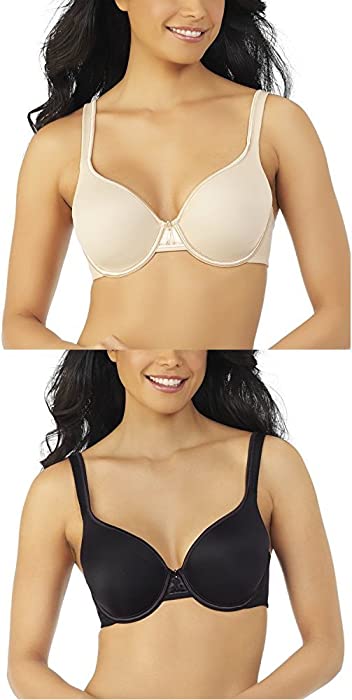 Vanity Fair Women's Body Caress Full Coverage Underwire Bra 75335 (Damask Neutral/Midnight Black)