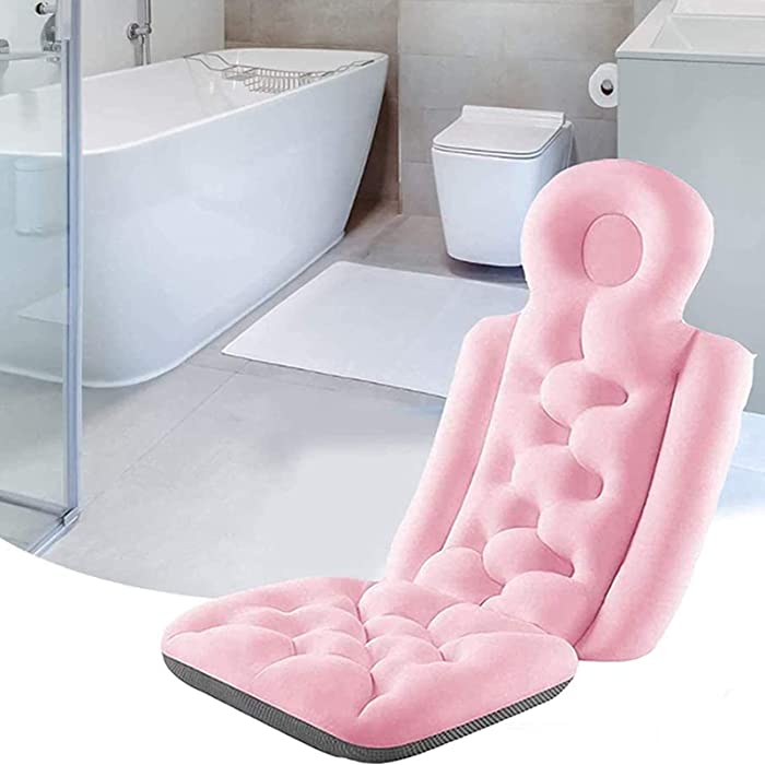 ZYUN Bath Mat Non-Slip Bath Pillow Full Body, Filling Ergonomic Soft Spa Bath Pillow Bathtub Cushion Waterproof Bathtub Bath Pillow