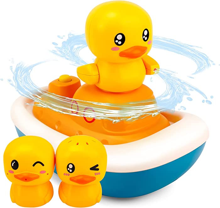 Kimzom Multi-Mode Baby Bath Toys Water Spray Rubber Ducks 3 in 1 Bathtub Shower Toys