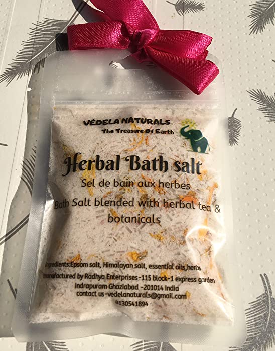 VÉDELA Naturals - Bath Salt Tea Tree & Lemon Grass | bath salt blended with herbs and botanicals (8 oz) (lavender)