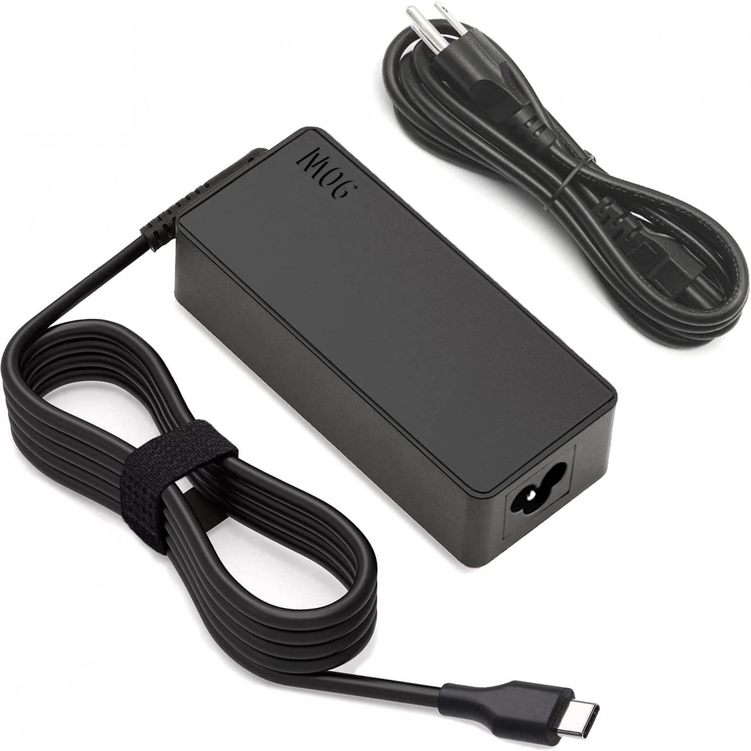 90W USB-C Type-C AC Charger for HP Spectre x360 13-AE015DX 15-bl000 for Dell LA90PM170 0TDK33 TDK33 Lenovo ThinkPad T480 T480s T580 T580s IdeaPad Yoga Series 90 Watt Laptop Power Adapter Supply Cord