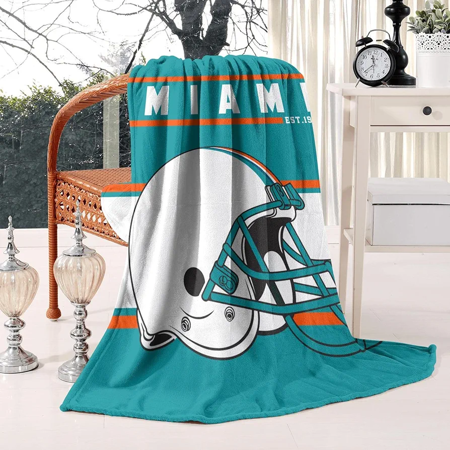 Football Team Color Blanket Gifts for Men Women, Throw Blanket 60x50 Inches, Lightweight Warm Football Fans Fleece Blanket for Sofa Bed Couch Living Room Chair