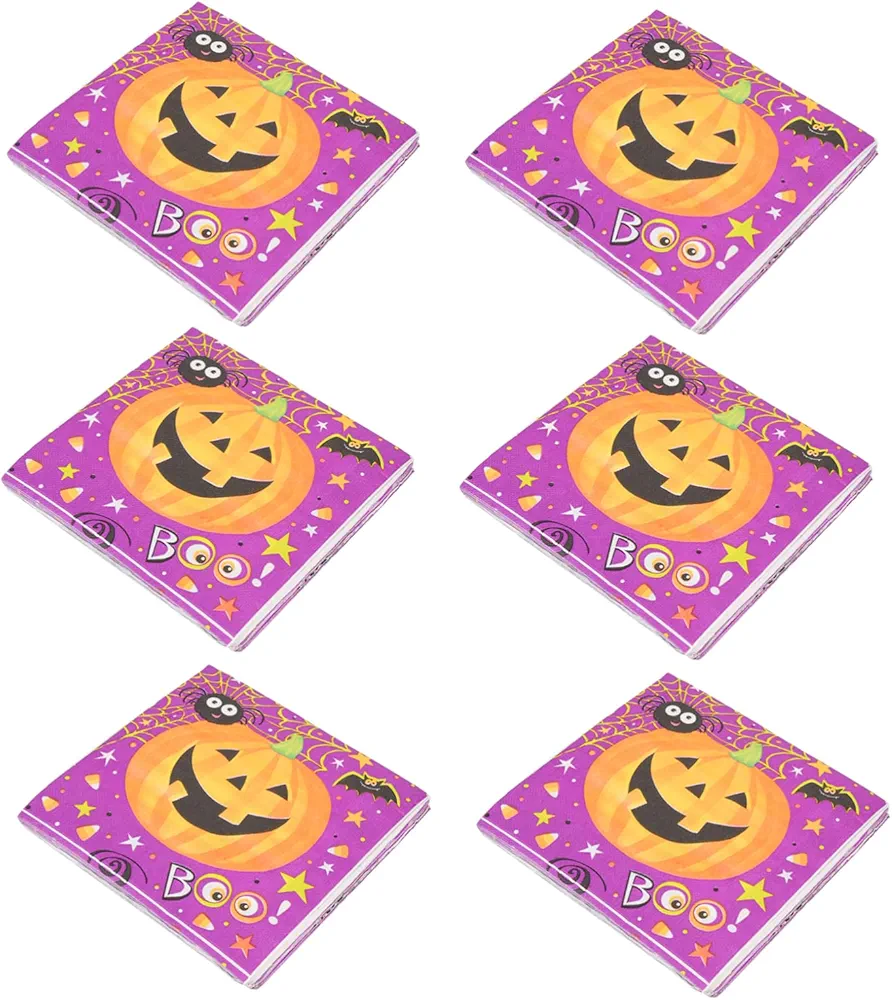 BESTOYARD 100Pcs Pumpkin Napkins dining room decor for table pumpkin paper napkins decorative napkins disposable dinner napkins colored tissue paper decoupage paper napkins holiday supply