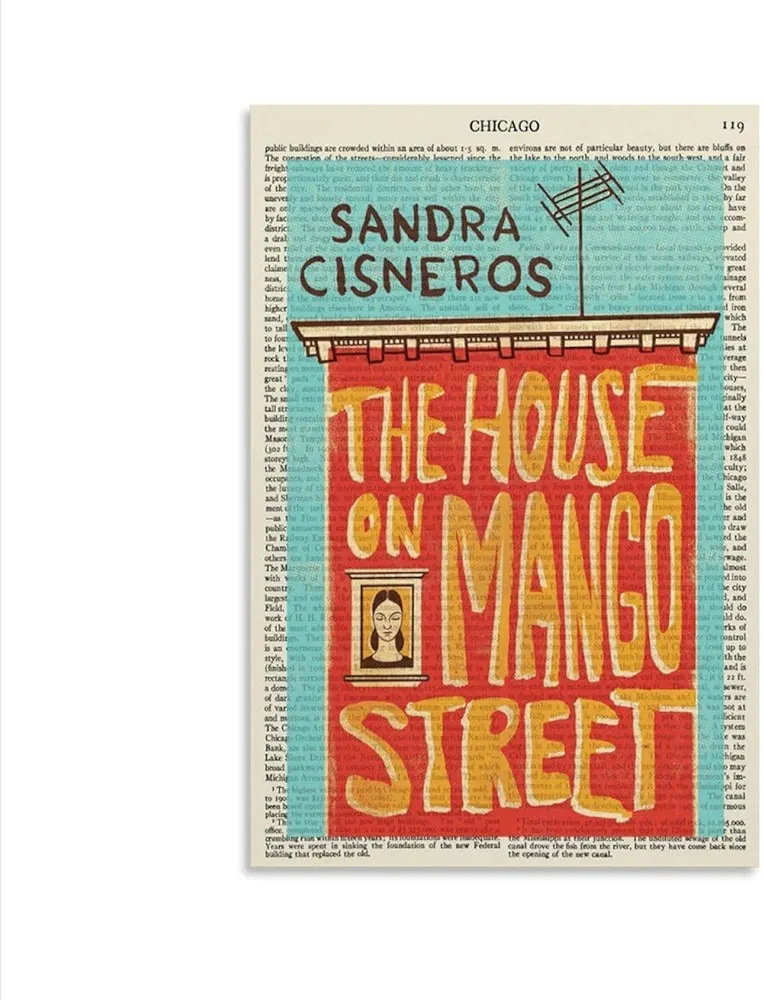 TOYOCC Vintage Book Cover Poster The House On Mango Street by Sandra Cisneros Book Cover Classic Literature Canvas Poster Bedroom Decor Office Room Decor Gift Unframe-style 20x30inch(50x75cm)