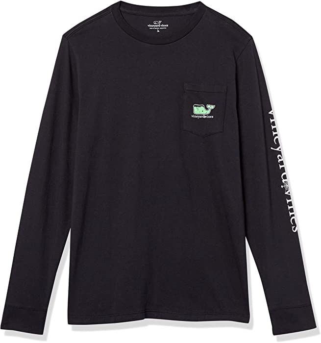 vineyard vines Boys' Long-Sleeve Glow-in-The-Dark Frankenwhale Pocket T-Shirt