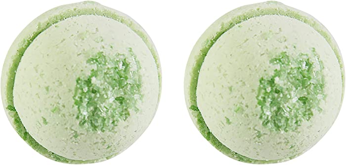 Candles and Cream Eucalyptus Spearmint Bath Bombs, Invigorating and Luxurious, All-Natural Spa Fizzies for Stress Relief and Aromatherapy-Set of 2