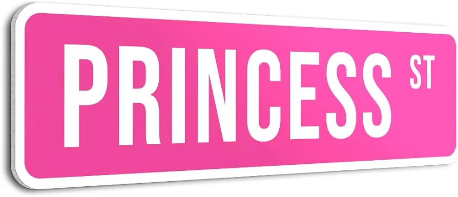 HK Studio Princess St Poster for Girls Room Decor 5" x 17" - Pink Room Decor Aesthetic for Teen Girls