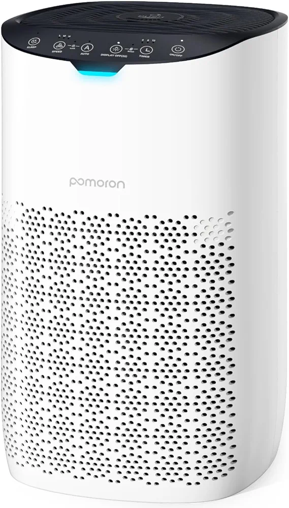 POMORON Air Purifiers for Home Large Room Up to 1500Ft² with Air Quality Sensor&Auto Mode, UV, Efficient HEPA Air Purifiers Filter 99.97% of Pollen Allergies Smoke Dust Pet Dander for Bedroom, MJ003HD