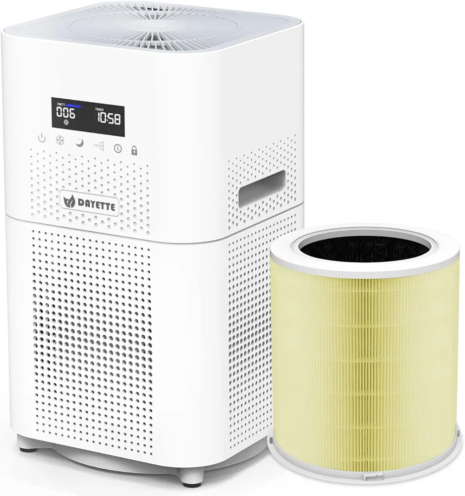 Smart WIFI HEPA Air Purifiers for Home Large Room, APP & Alexa Control CADR 400+ m³/h 1720sqft, with Extra H13 True HEPA Air Filter for Allergies Pets Dander