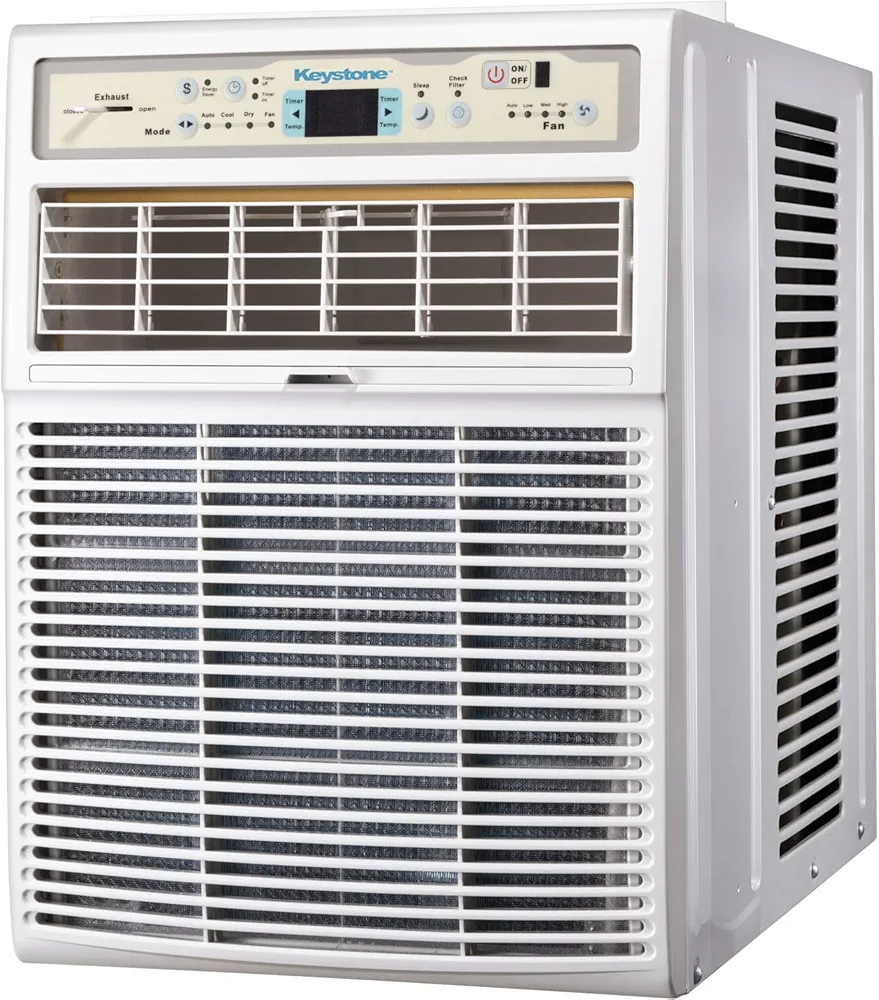 Keystone 8,000 BTU Slider Window Air Conditioner and Dehumidifier, 115V Air Conditioner Window Unit for Bedroom, Living Room, and Small-Medium Sized Rooms up to 350 Sq.Ft., 4-Way Air Direction Control