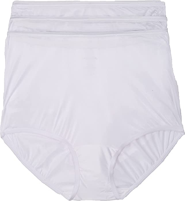 Vanity Fair Classic Ravissant Full Brief 3-Pack, 8/XL, White