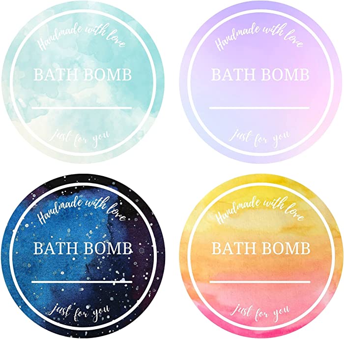 Mobiusea Creation Bath Bomb Labels Roll | 2 Inch |300 pcs Waterproof Bath Bomb Stickers for Small Bags, Bath Bomb Making Kit, Bath Bomb Making Supplies, Bath Bomb Labels and Packaging