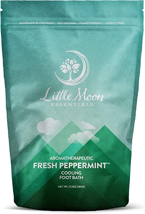 Little Moon Essentials Cooling Foot Bath Salt, Fresh Peppermint, 13.5 oz.