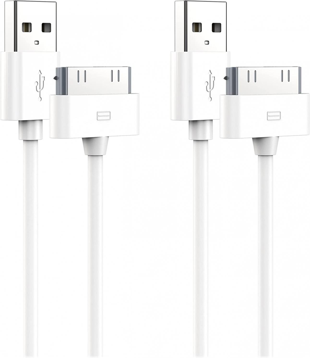 iPhone 4 4s Charger Cable iPad Charger, 2Pack 5 Feet Certified 30-Pin Charging Cable Compatible for iPad 1/2/3, iPhone 4/4S, iPhone 3G/3GS, iPod Nano 5th/6th and iPod Touch 3rd/4th gen