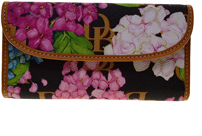 Dooney & Bourke Hydrangea Monogram Continental Clutch Black