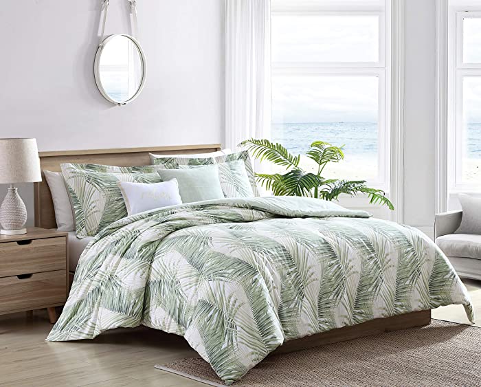 Tommy Bahama | 5pc Comforter Set - 100% Cotton, Reversible, All Season Bedding with Bonus Throw Pillows, Oeko-Tex Certified, Queen, Kauai