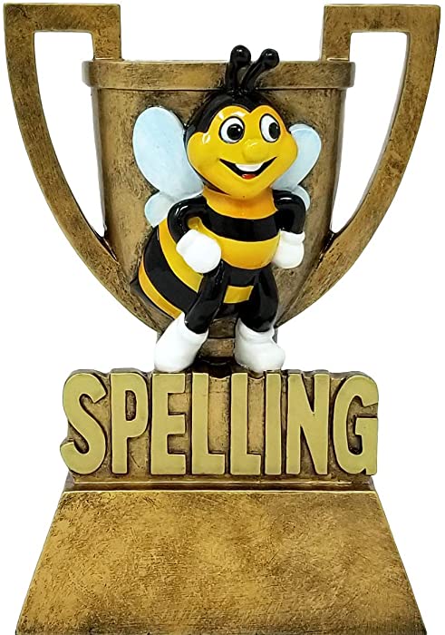 Decade Awards Spelling Bee Cup Trophy - Gold Spelling Bee Award - Academic Prize - 6 Inch Tall - Engraved Plate on Request