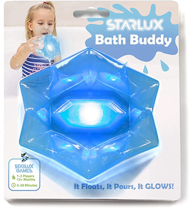 Starlux Games Bath Toys for Toddlers 1-3: Bath Buddy | Light Up Bath Toys | Toddler Bathtub Accessories | Sensory Toys for Toddlers 1-3 | Make Bathtime Fun with Floating Pouring Glowing Action!