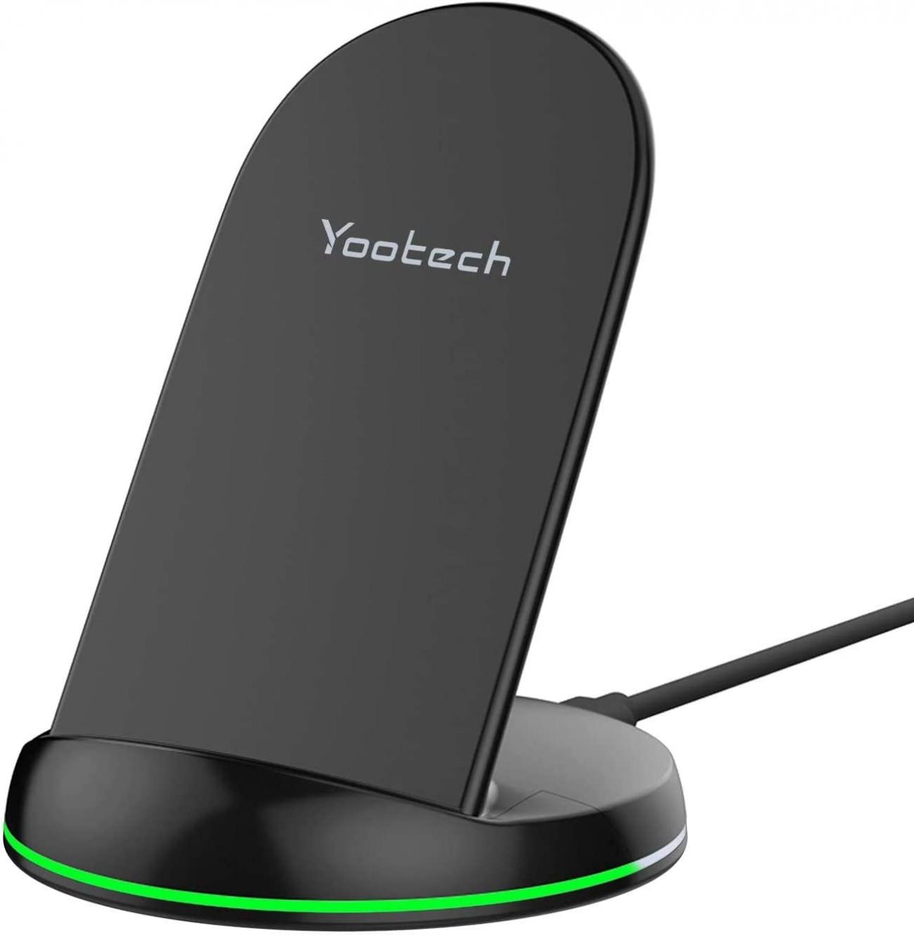 Yootech Wireless Charger,10W Max Wireless Charging Stand, Compatible with iPhone 14/14 Plus/14 Pro/14 Pro Max/13/13 Mini/13 Pro Max/SE 2022/12/11/X/8, Galaxy S22/S21/S20/S10(No AC Adapter)