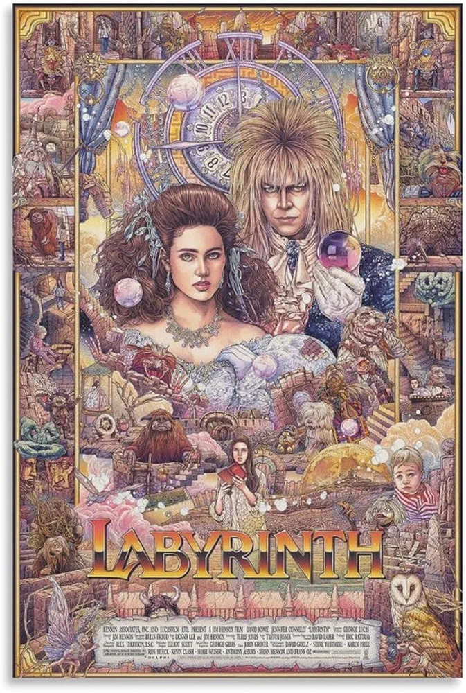 Labyrinth Vintage Movie Poster Living Room Decor Canvas Art Poster And Wall Art Picture Print Modern Family Bedroom Decor Posters 20x30inch(50x75cm)