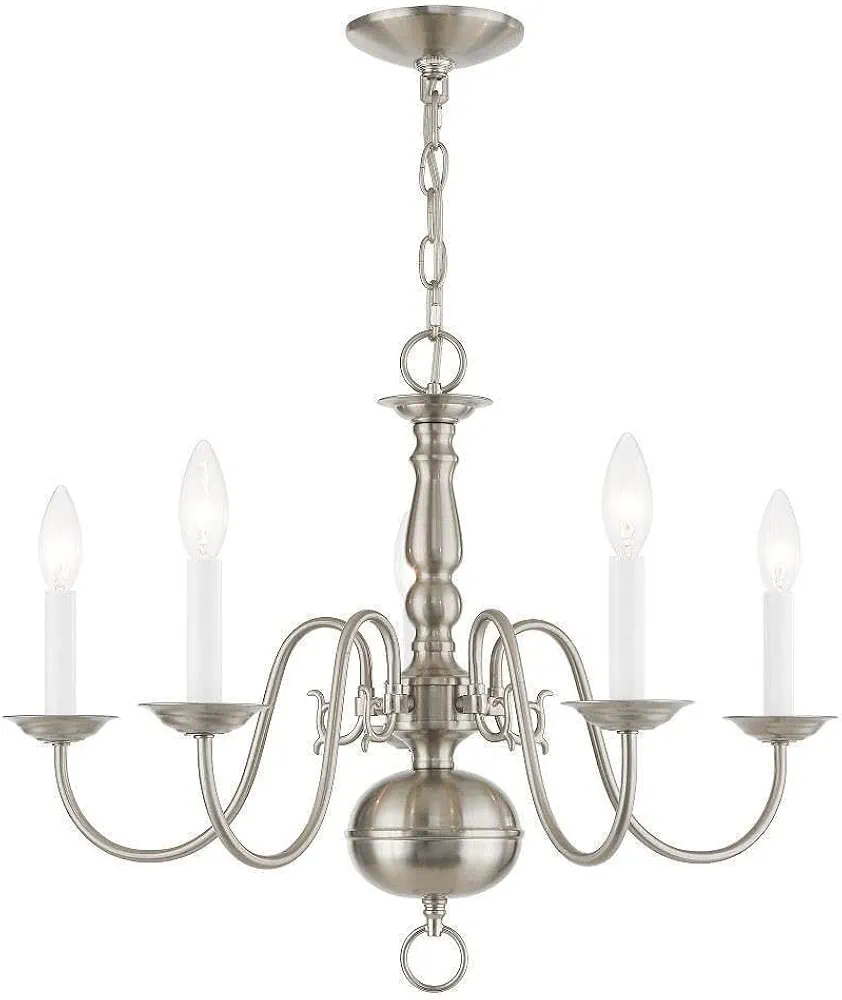 Livex Lighting 5005-91 Chandelier with No Shades, Brushed Nickel