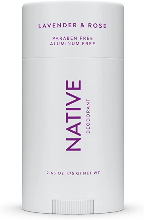 Native Deodorant | Natural Deodorant for Women and Men, Aluminum Free with Baking Soda, Probiotics, Coconut Oil and Shea Butter | Lavender & Rose