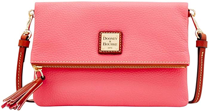 Dooney & Bourke Pebble Grain Foldover Zip Crossbody Shoulder Bag