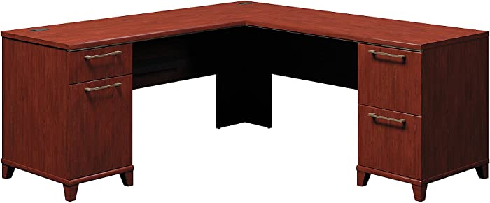 Bush Business Furniture Enterprise Collection 72W x 72D L Shaped Desk in Harvest Cherry