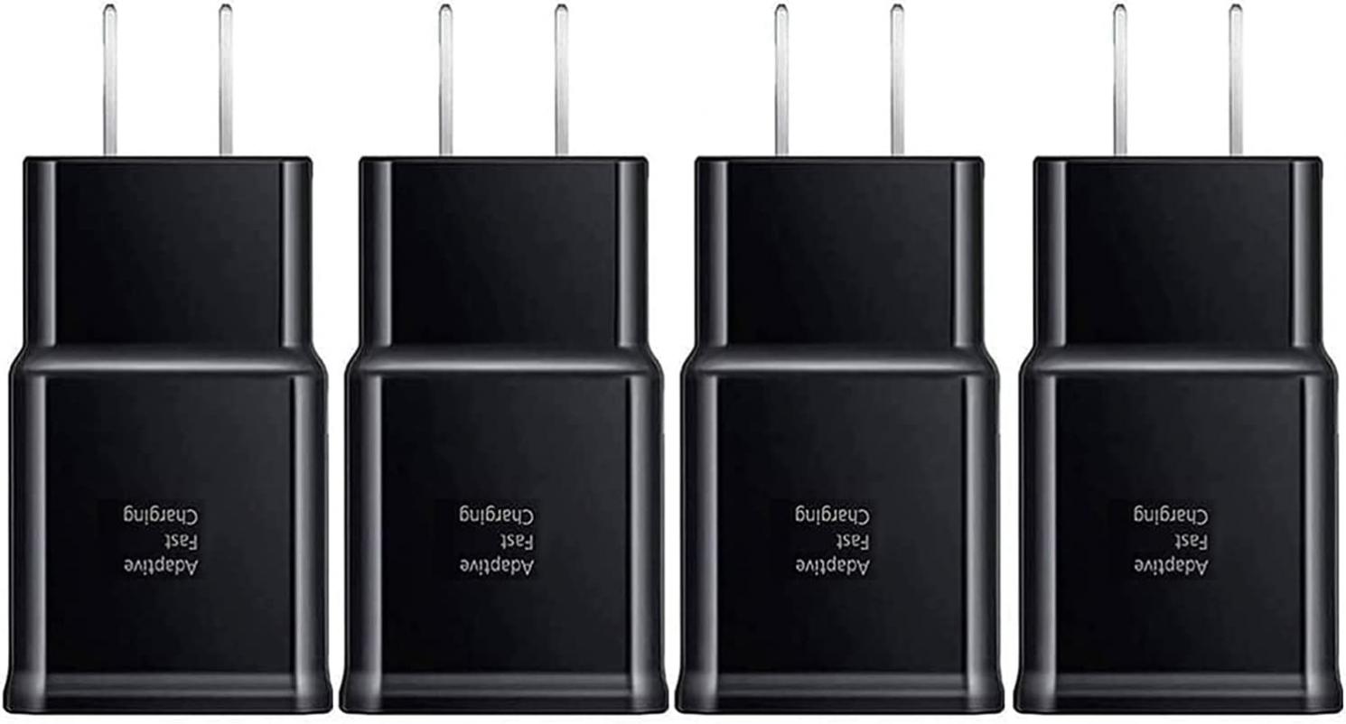 Samsung Adaptive Fast Charging Adapter Quick Charge Charging Block Wall Charger Plug Compatible Samsung Galaxy S22/S22 Ultra/S21/S20/S10/S9/S8/S7/S6 Edge/Note 10 9 8/LG(4-Pack)