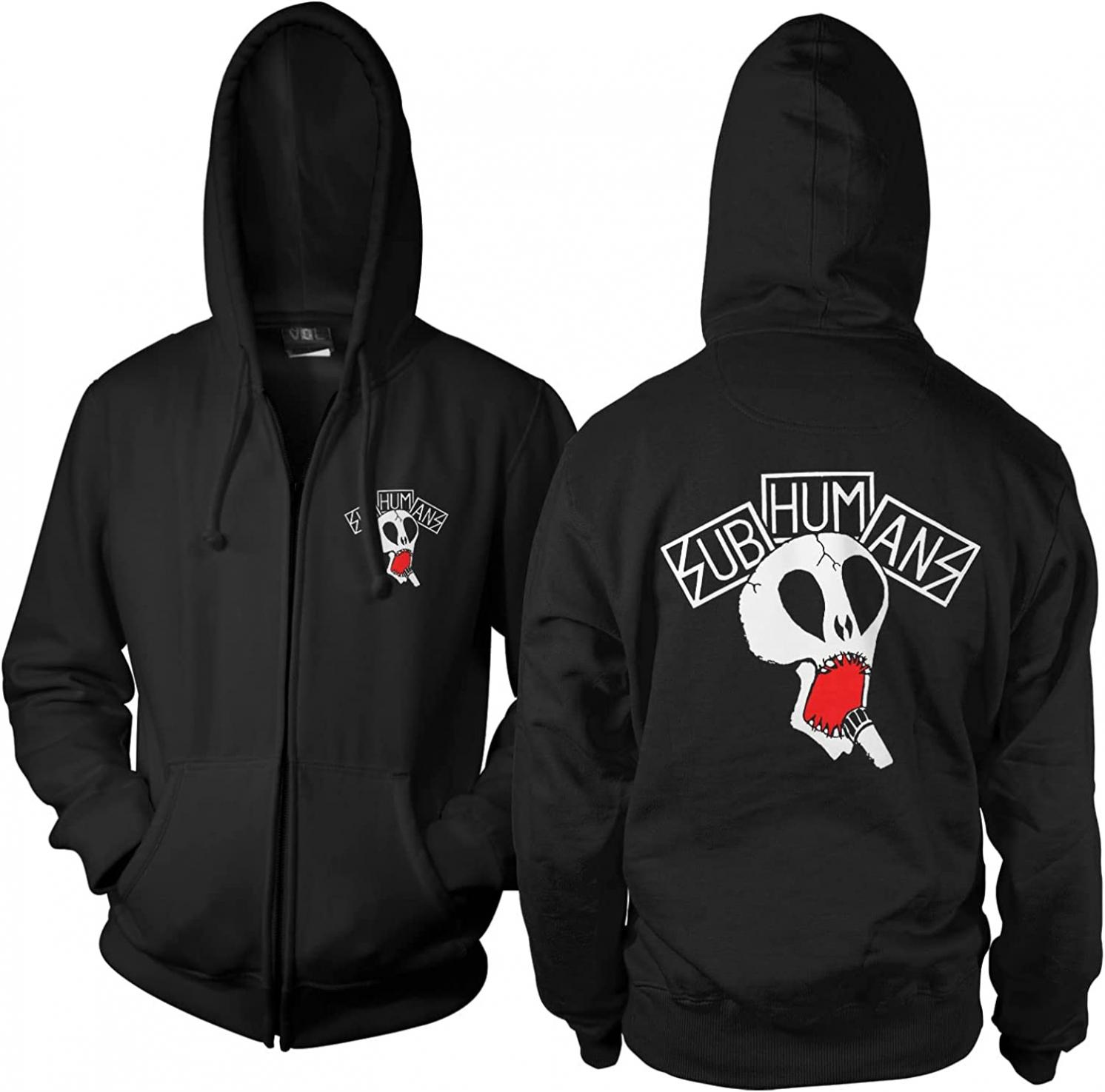 Subhumans Skull Zip Hoodie Sweatshirt