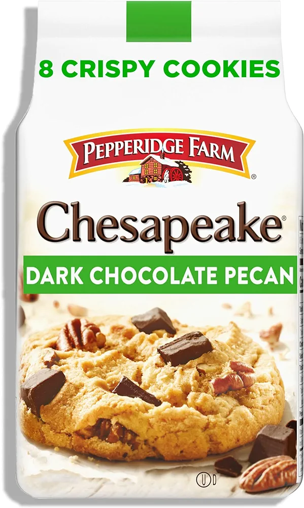 Pepperidge Farm Chesapeake Crispy Dark Chocolate Pecan Cookies, 7.2 OZ Bag (8 Cookies)