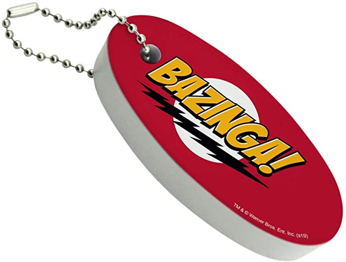 Graphics and More The Big Bang Theory Sheldon Bazinga Floating Keychain Oval Foam Fishing Boat Buoy Key Float