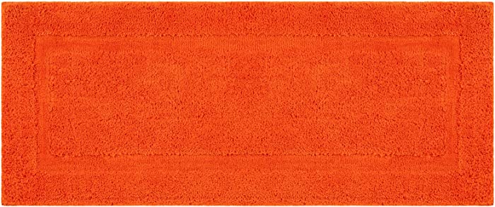 SHACOS Super Soft Bathroom Runner Rug Mat 24"x60" Non Slip Bath Rug Microfiber Absorbent Bath Mat Shower Rug Bathroom Vanity Sink Bathtub Rug Machine Washable (24"x60", Orange)