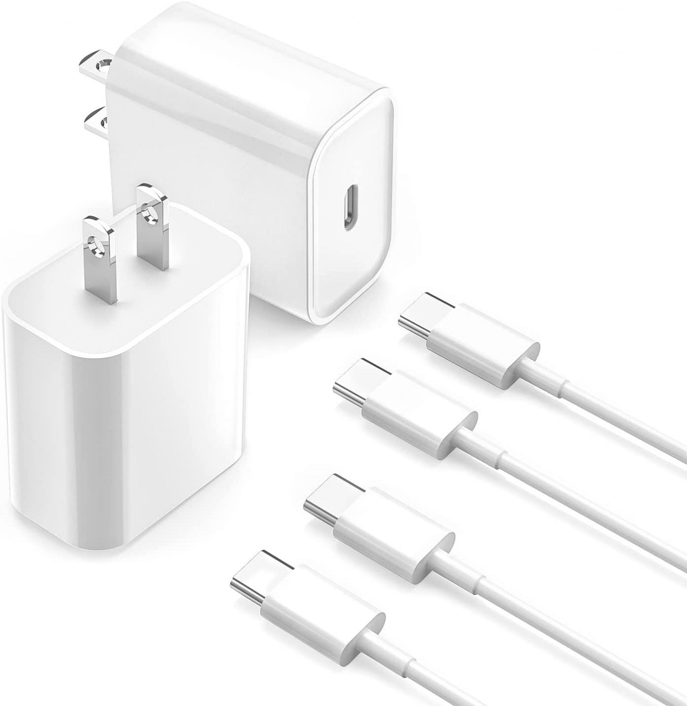 iPad Charger Fast Charging, [2 Pack] 20W USB C Fast Charger for iPad Pro 12.9 inch 2022, Wall Charger Block with Type C to C Cable Cord for Apple Tablet iPad Pro,iPad Mini 6,Air 5 4,iPad 10 Generation