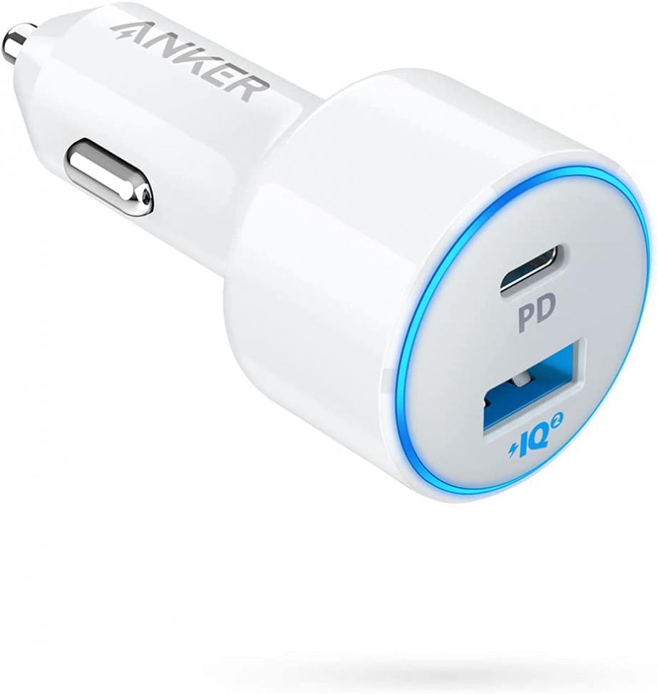 USB C Car Charger, Anker 49.5W PowerDrive Speed+ 2 Car Adapter with One 30W PD Port for MacBook Pro/Air 2018, iPad Pro, iPhone XS/Max/XR/X/8, S10/S9, and One 19.5W Fast Charge Port for S8 and More