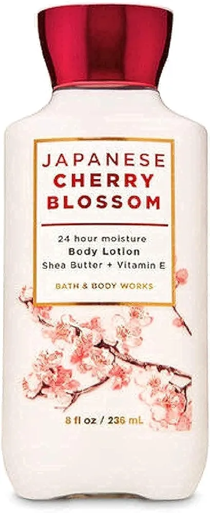 Bath and Body Japanese Cherry Blossom 24 Hour Moisture Super Smooth Body Lotion with Shea Butter, Coconut Oil and Vitamin E 8 fl oz / 236 mL