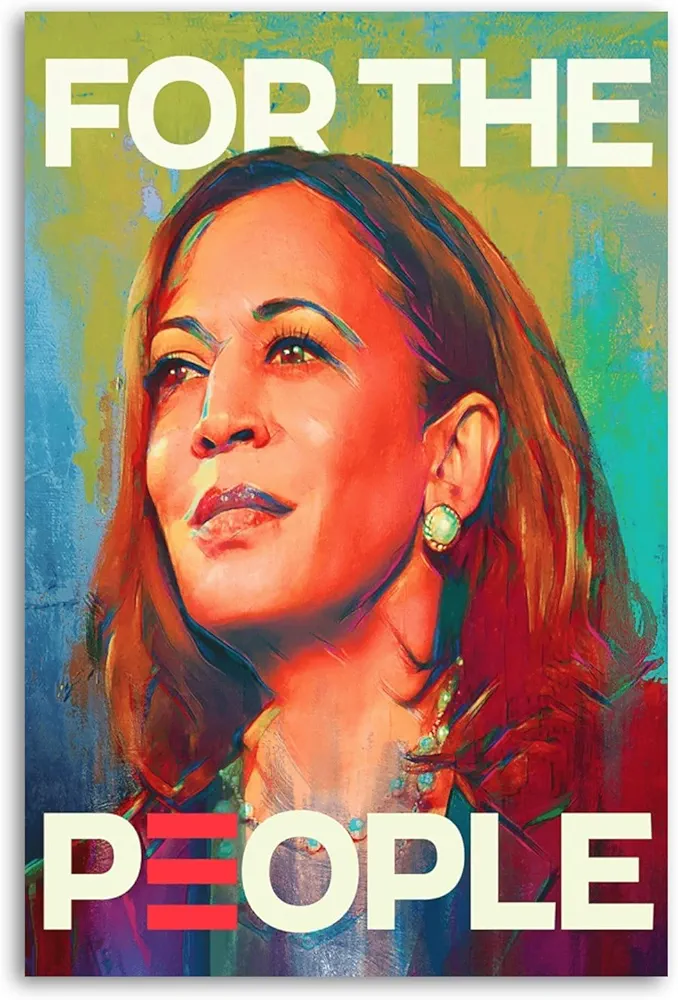 Kamala Harris For The People 2024 Election President Poster Decorative Painting Canvas Wall Art Living Room Posters Bedroom Painting 24x36inch(60x90cm)