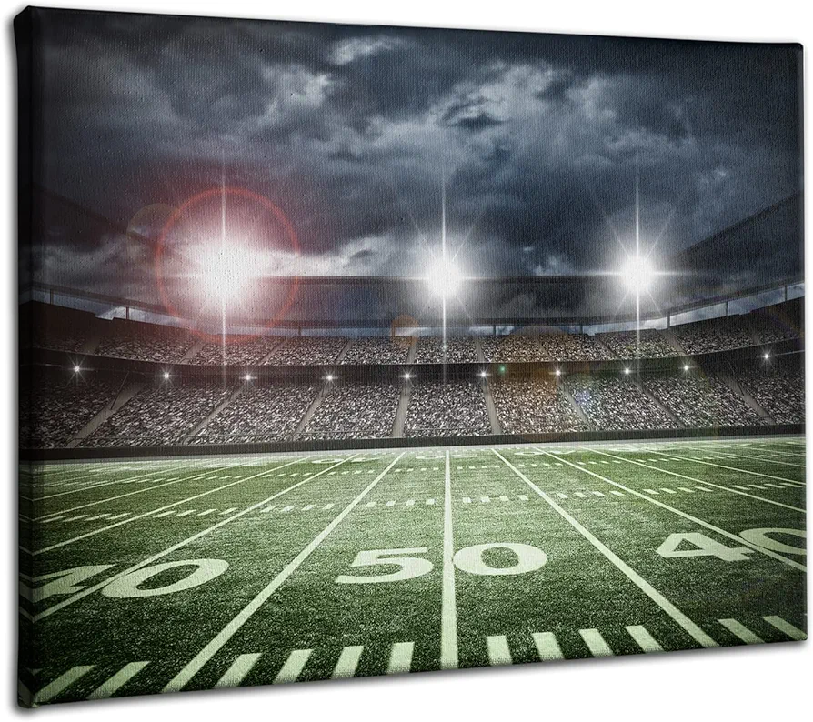 American Football Poster Football Room Decor Stadium Canvas Wall Art for Boys Bedroom Sport Pictures for Wall Home Living Room Men Decoration Artwork (Stadium, 12x16inch)