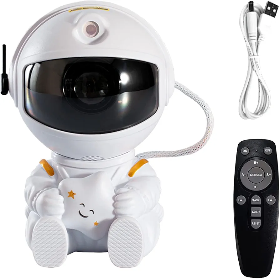 Astronaut Galaxy Night Light Projector,Room Decor Aesthetic,Christmas,Birthdays,Valentine's Day Gift,Gaming Room Decor,Remote Control and 360°Rotation Magnetic Head (White)