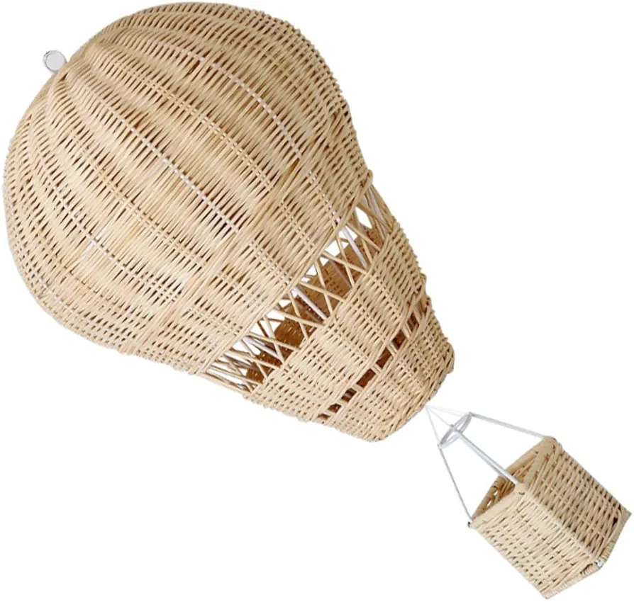 Rattan Hot Air Balloon Floating Hot Air Balloon Rattan Ball Ornaments Unique Wall Art Kids Room Decorations Woven Rattan Hanging Decoration Air for Balloons Wedding Supplies Earth