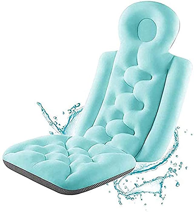 XIW 3D Spa Bathtub Pillow Full Body Bath Pillow Non-Slip Bath Cushion for Head Neck Shoulder and Back Support Bath Accessories Fits All Bathtub