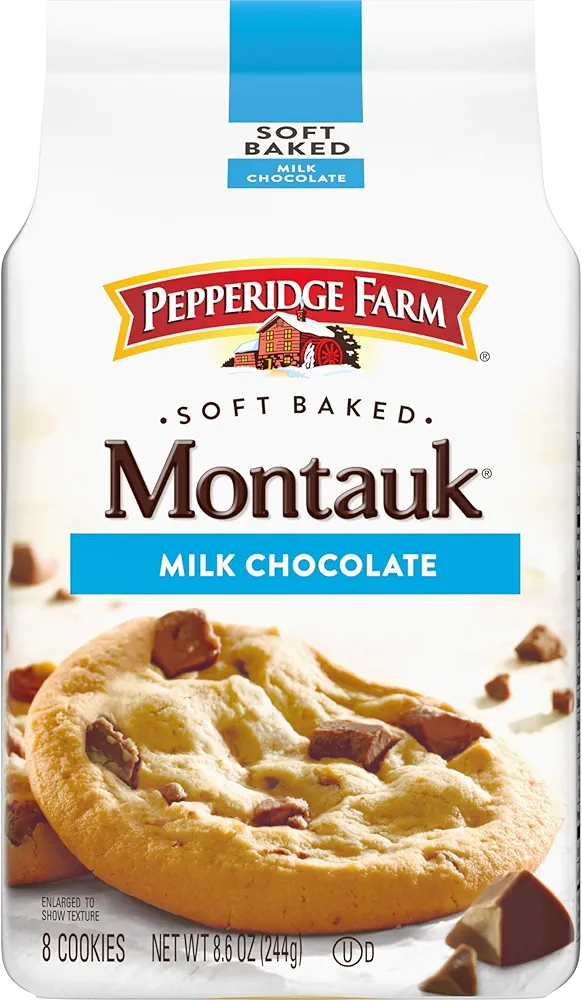 Pepperidge Farm Montauk Soft Baked Milk Chocolate Chunk Cookies, 8.6 Oz Bag (8 Cookies)