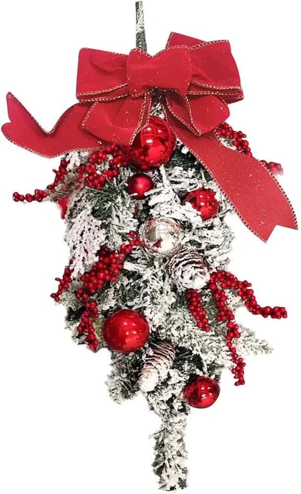 Christmas Decorations Room Decor Christmas Decor Fall Decorations The Cordless Prelit Red and White Holiday Trim Front Door Wreath Christmas Home Decoration