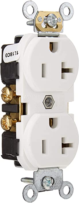 Leviton CR020-W WH REC DUP FLAT FACE 2PO3WI 5-20R 20A25V